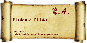 Minkusz Alida névjegykártya